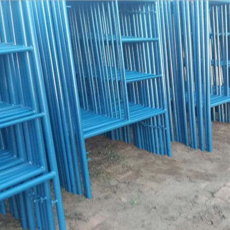 Walk Through Scaffold Frame Weld Arch Steel Painting a Frame Q235 Tubular Steel Ladder Frame Scaffolding