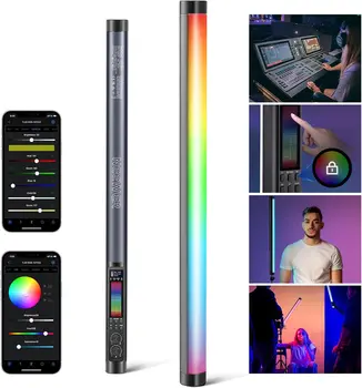 NEEWER TL60 RGB Tube Light, Full Color RGBWW Photography Handheld LED Video Lighting Wand Stick Supports APP/2.4G/DMX Control