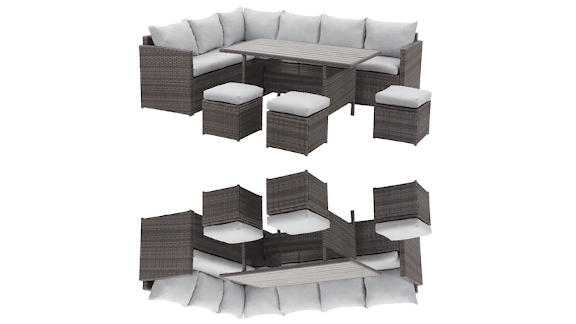 Yasn Pe Wicker Rattan Outdoor Furniture Sofa Garden Set Patio Furniture