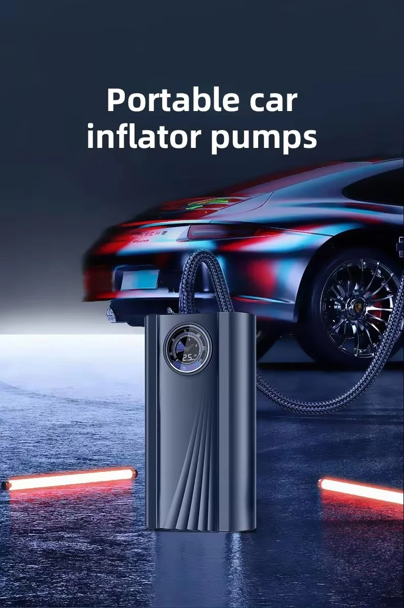 High Quality 12V Wired Car Auto Pump Portable Car Air Compressor with Cigarette Lighter for Tire Inflation