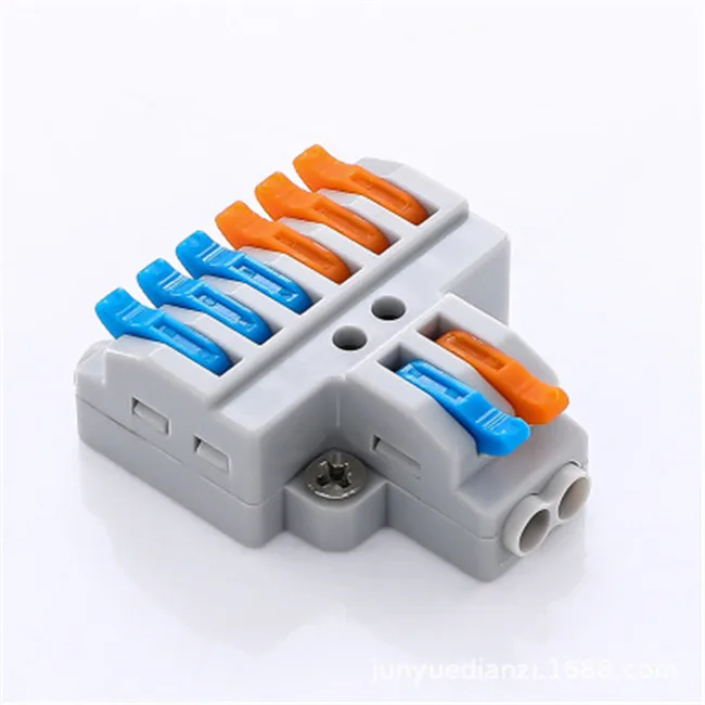 IP66 Waterproof KV426 2in 6Out Terminal Blocks Quick Electrical Cable Wire Push-in Connector 32A Current PA66 Plastic Connector