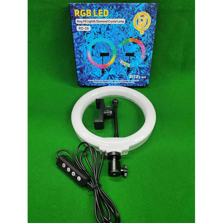 RGB Light Adjustable 360 Degree Rotated 8 Inch 20 Cm Led Ring Light