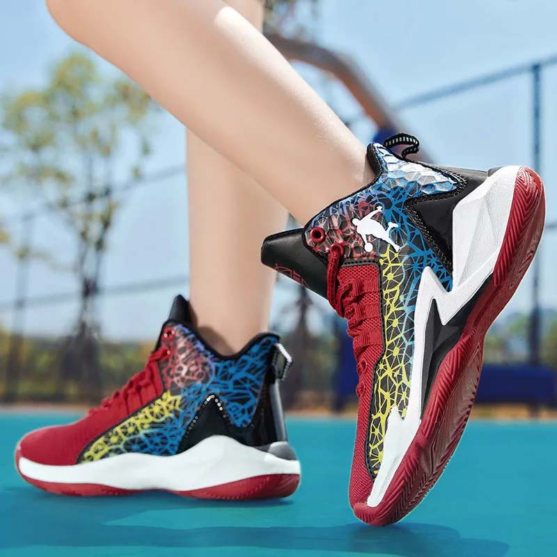 
 Модная детская обувь на заказ, Детская уличная обувь для баскетбола, высокие кроссовки для детей  