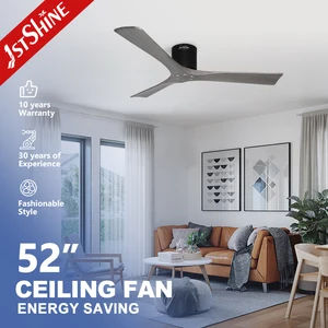 1stshine Ceiling Fan Smart Remote Grey Wood Blades High Quality Mounted Ceiling Fan