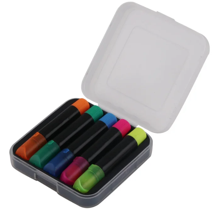 Mini 5 Colors Wax Gel Solid Highlighter Pen Set Gel Fluorescent