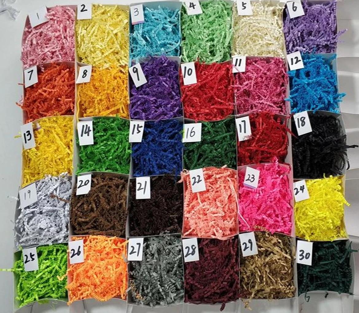 Wholesale Crinkle Cut Paper Shred Filler Shredded Paper Colorful
