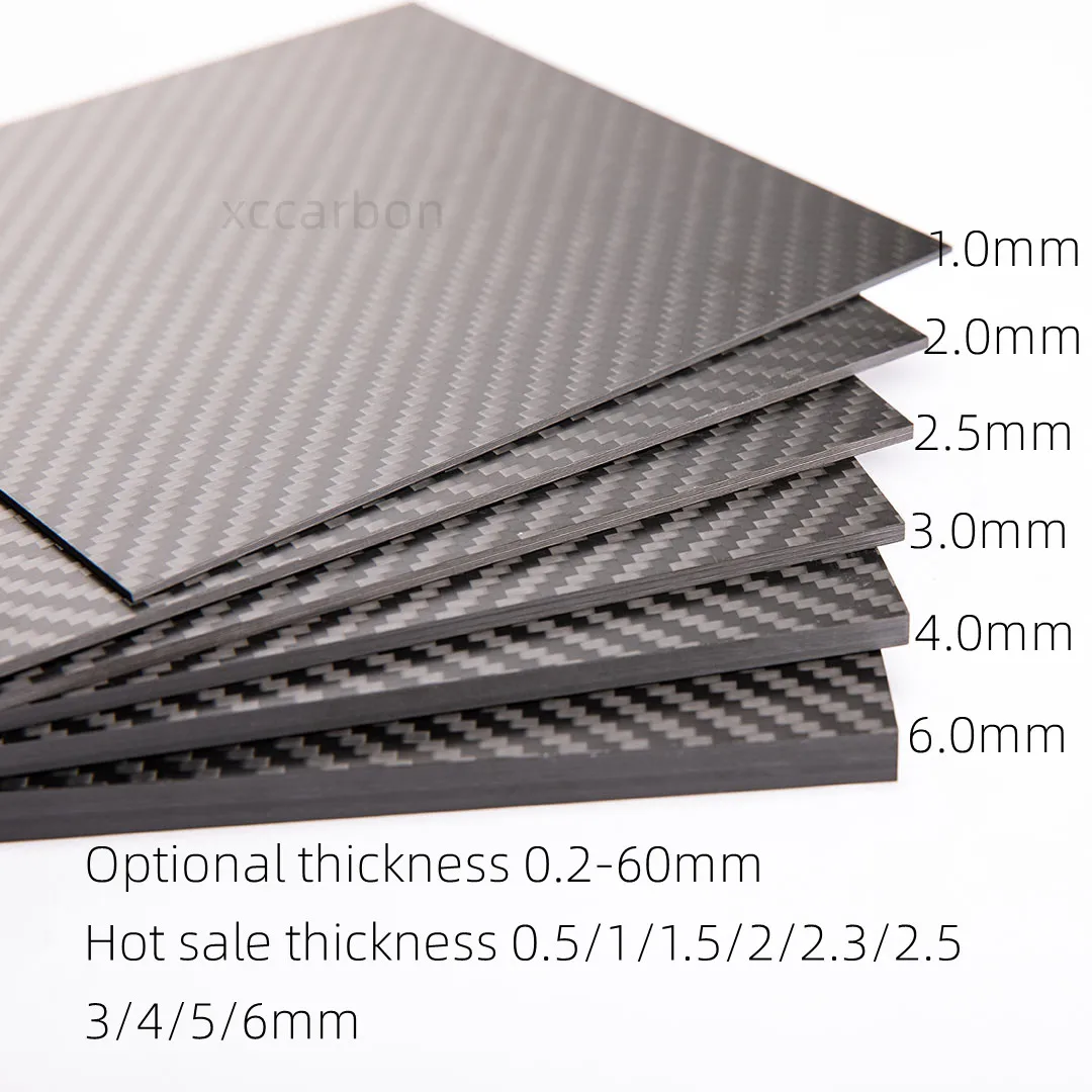 Factory Offer 100% Pure Carbon Fiber Sheets Plates 1mm 2mm 3mm 4mm 5mm 