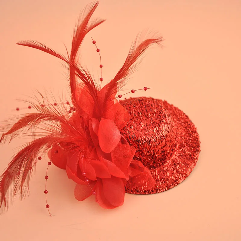 2023 новый модный головной убор для девочек шерстяная шляпа Коктейльная Цветочная мини-декоративная заколка волос Детская