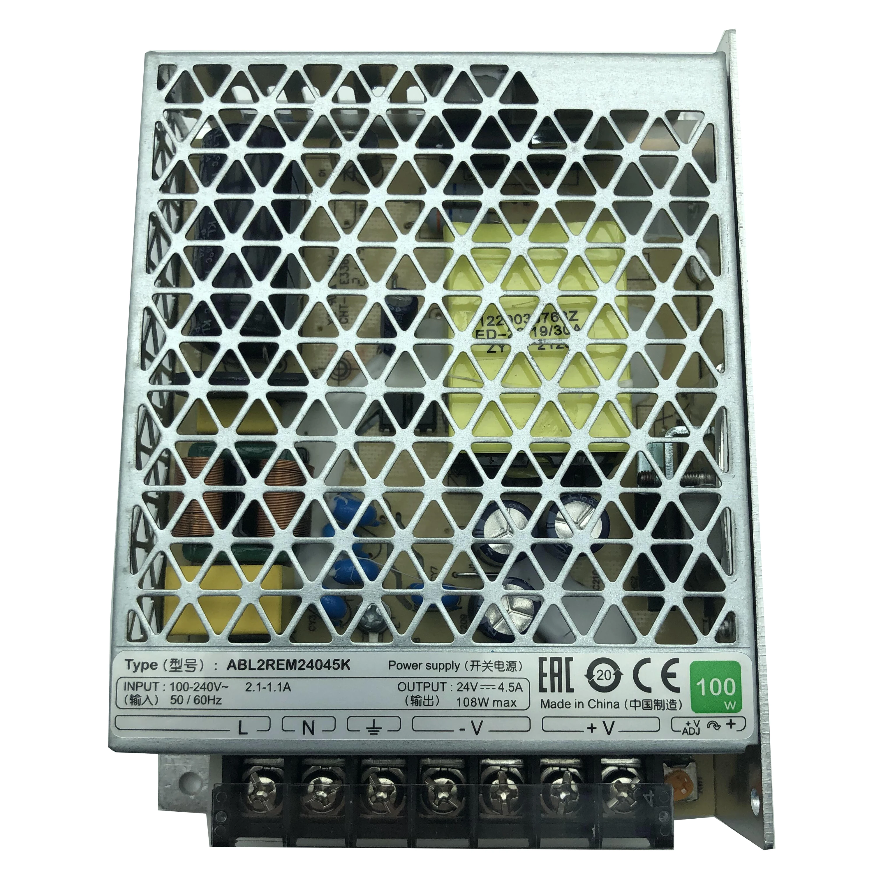 New Original ABL2REM24045K ABL2 series switching power supply. Output 24V DC, 4.5A rated current, high efficiency, overcurrent and overvoltage protection. Compact and durable, it supplies steady power for PLC