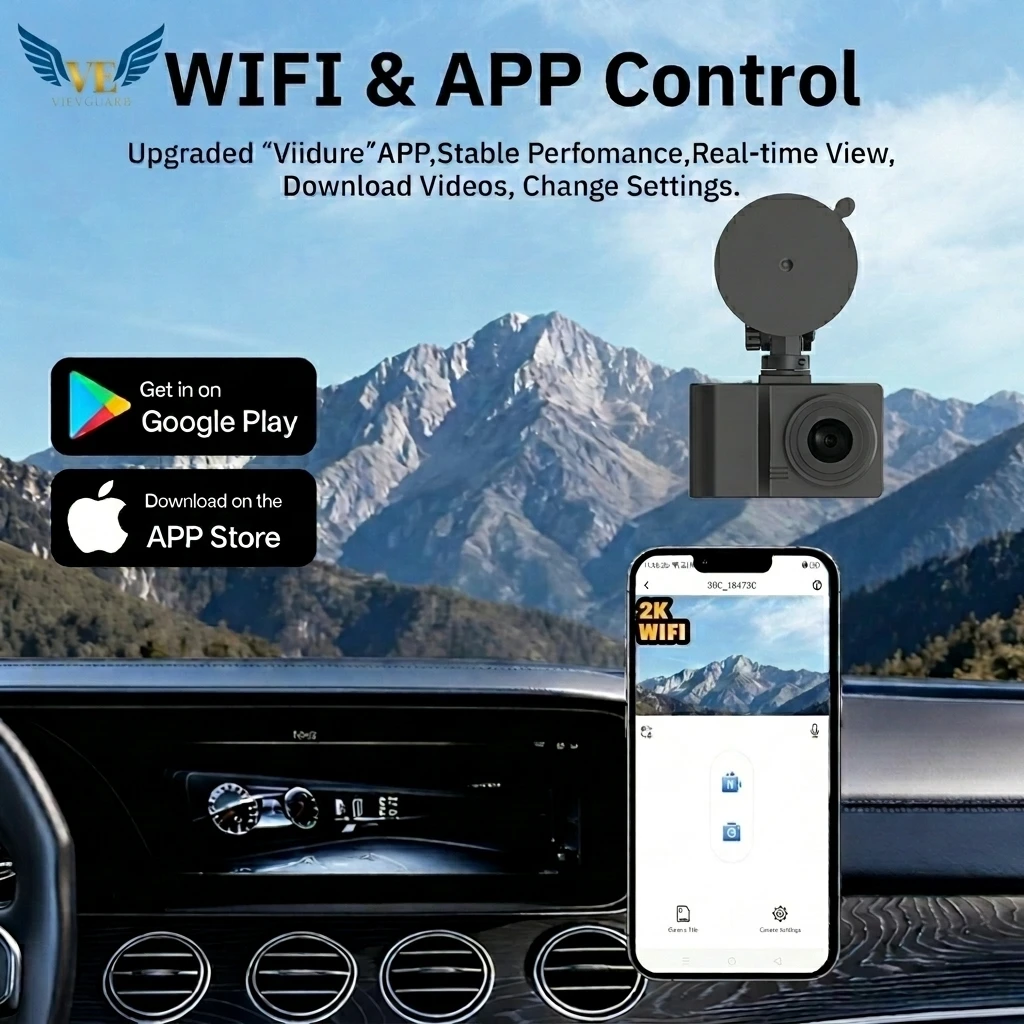 Vievguarb Car DVR DashCam with 2.45 Inch IPS Screen WiFi 1 Year Warranty-Car Camera Recorder