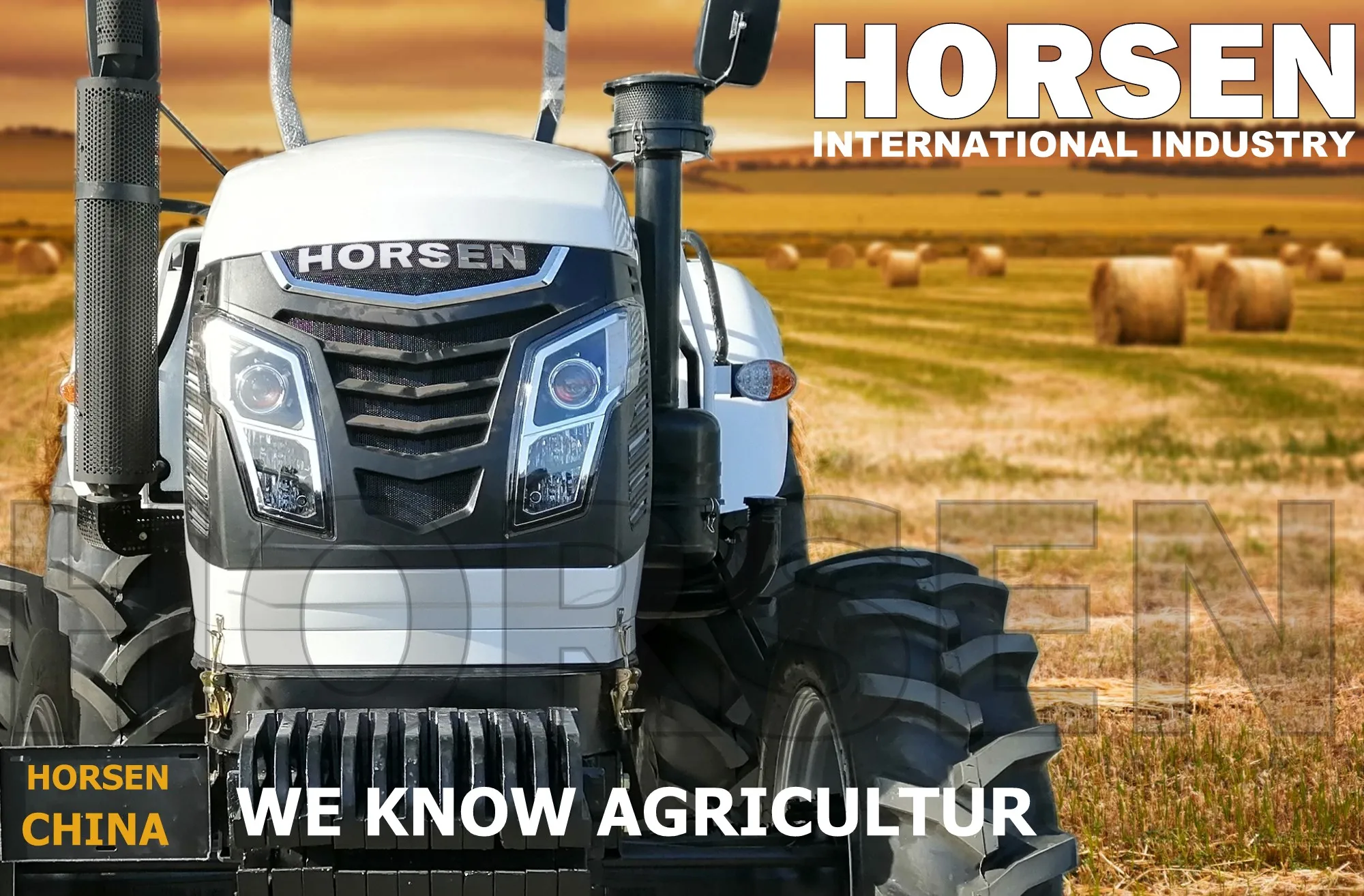 China  HORSEN 140hp Turbocharged 6 Cylinder 1404  agro tractor front end loader for sale