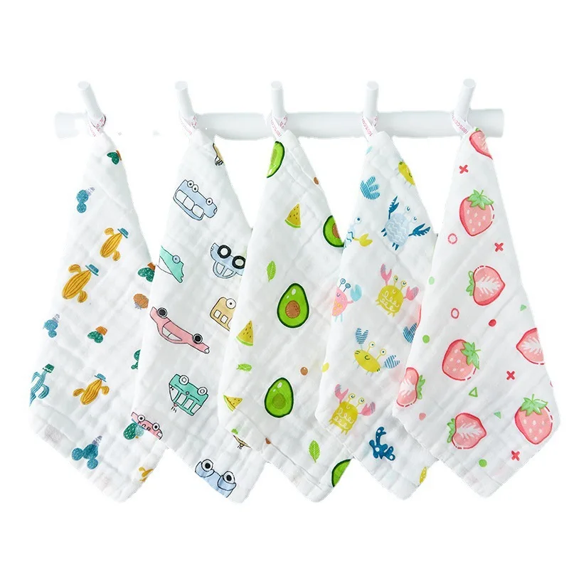 3 pcs Soft Reusable Baby Gauze Handkerchief Mini Towel Cotton Bibs 25*25cm