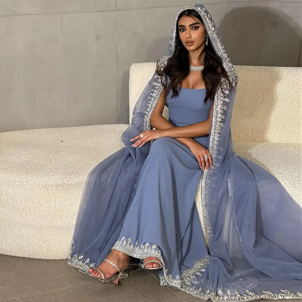 blue and silver dress pakistani Luxury Pret Pakistan - Embroidered Chiffon Suit main image 1