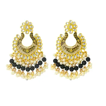 Indian Jewellery Crystal Rhinestone Earrings Colorful Imitation Pearl Kundan Earrings Wedding Earring Jewelry