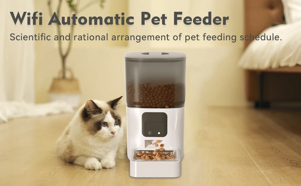 Petdom Pet 6l Smart Cat Feeder Wifi Mobile Phone App Remote Control Dog