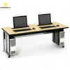 Bureau d'ordinateur à plateau rabattable en bois clair double