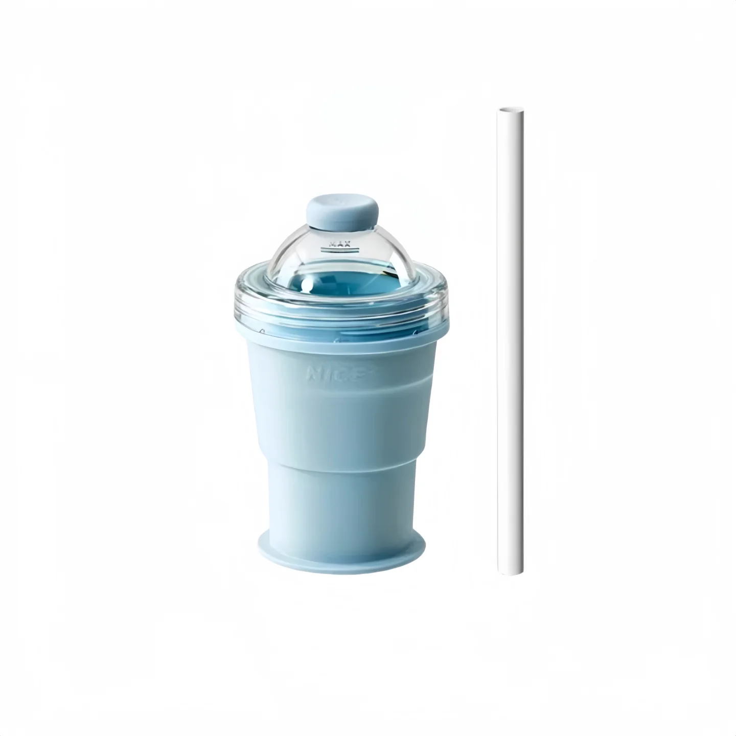 Silicone Ice Ball Maker with Straw & Lid, Foldable Tumbler
