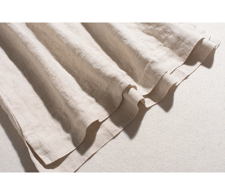 Pure Linen Flax Fabric Made Women Casual Summer Blouses Shirt Short