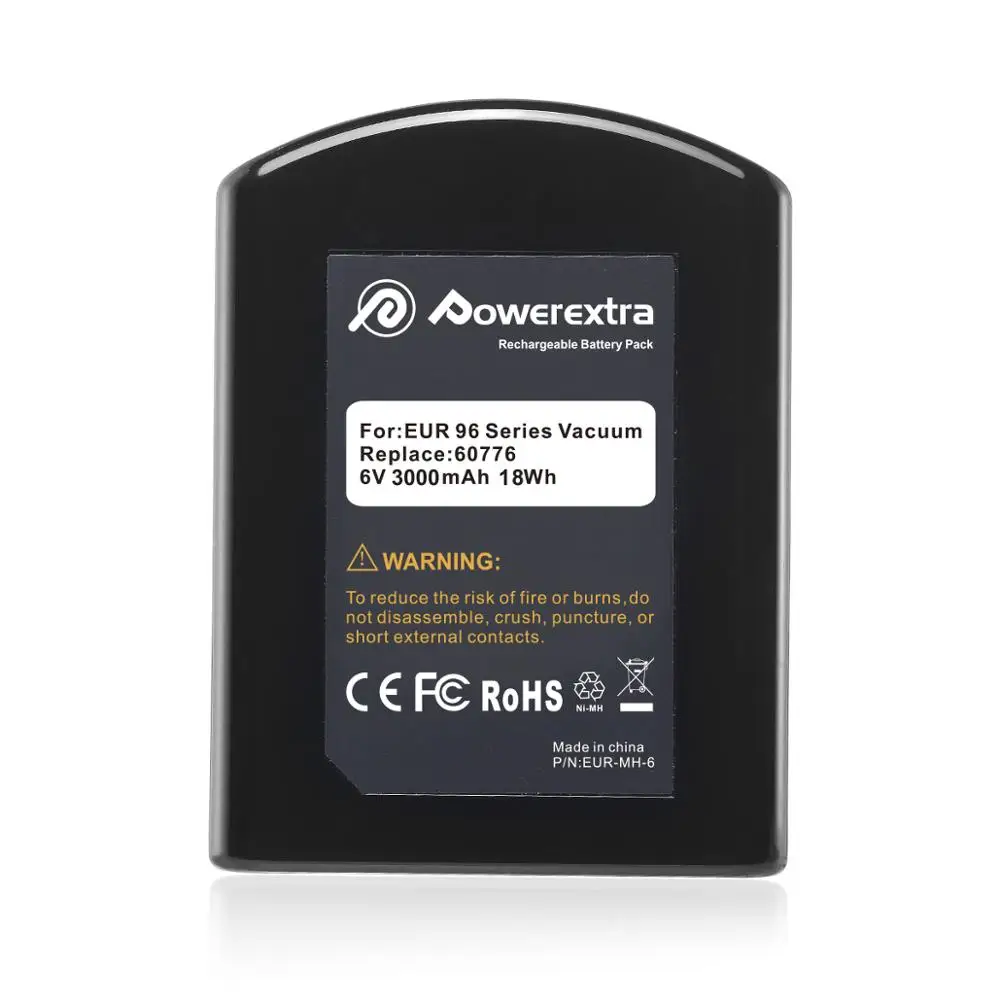 Powerextra 6V 3000mAh Eureka 60776/68112/39150 Replacement Battery For Eureka 96 Series Vacuums(2 Pack)