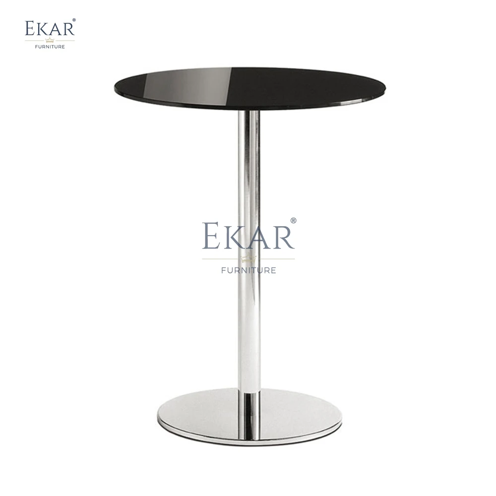 Table d'appoint ronde aux bords arrondis en métal pour le salon ou la salle de détente