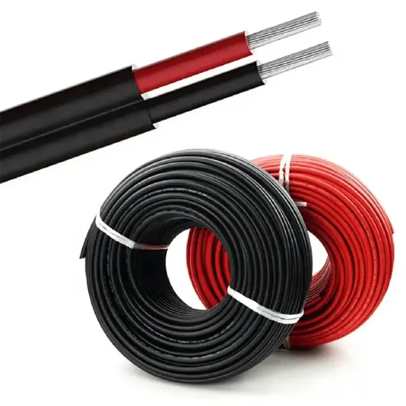 Wholesale Price Customized Twin Core 4mm2 DC Solar Cables H1Z2Z2-K Copper Photovoltaic Power XLPO Sheath High Electrical Wire