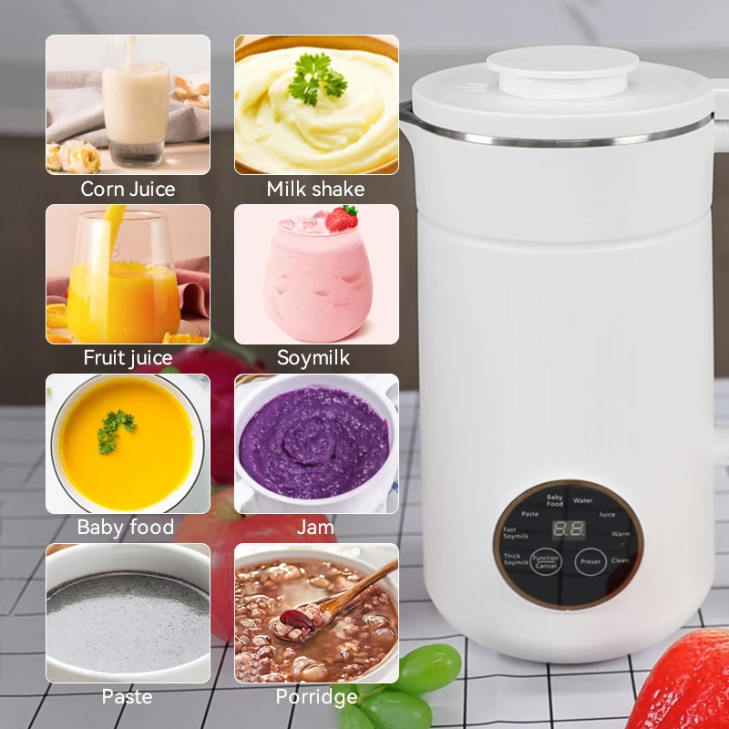 Family Using  Automatic Hot Soy Milk Blender Almond Rice Paste Blender Cooker Soup Hot & Cold Juice Maker