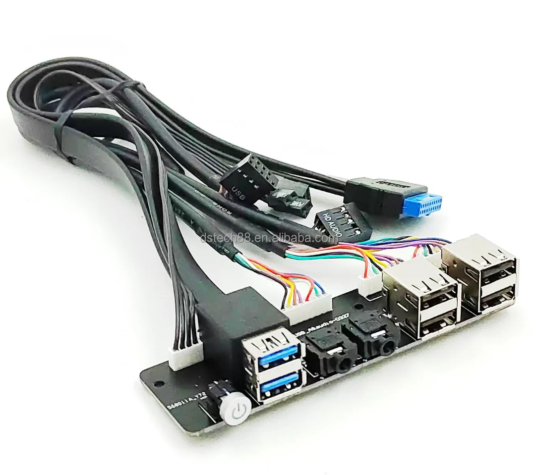 Diy Computer Case Cable Wtih Dual Usb 3.0 And 2 Dual Usb 2.0 And Hd
