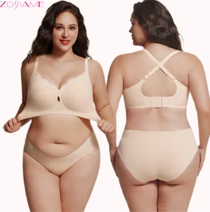 Luxurious Comfort-Focused Plus Size Fit Bra for Women Wire-Free Design Breathable Jelly Gel Padding Solid Side Boob Control Cup