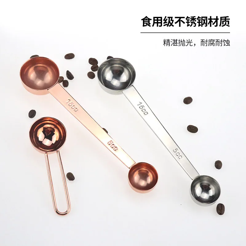 5ml & 15ml  Measuring Spoons Coffee Scoop Long Handle Stainless Steel Teaspoon & Tablespoon (1Tsp & 1Tbsp)