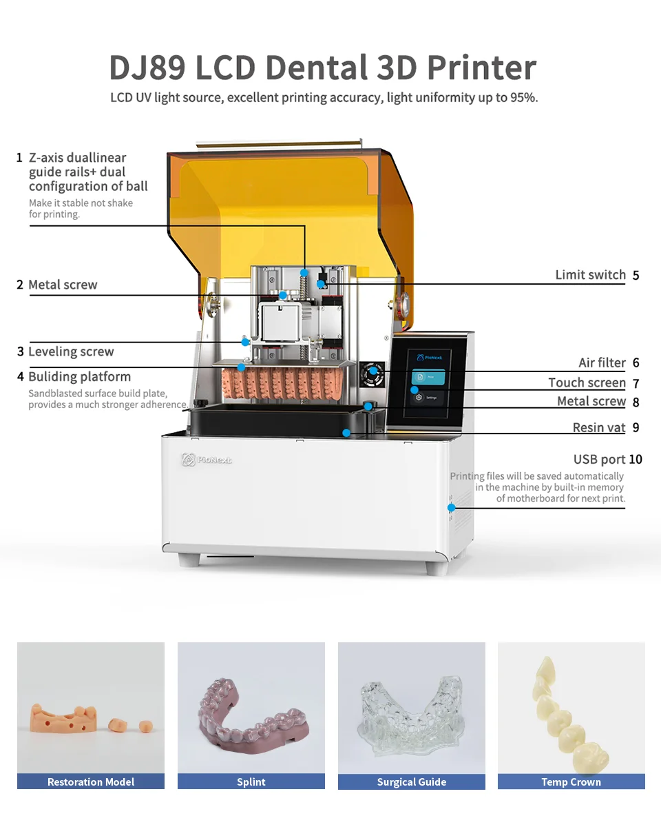 Pionext Fastest 8k Engineering Resin 3d Printer Jewelry Odorless Teeth
