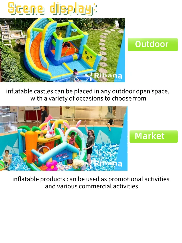 2024 Outdoor Inflatable Kids Playground Pvc Air Bounce Combo Multi Play ...