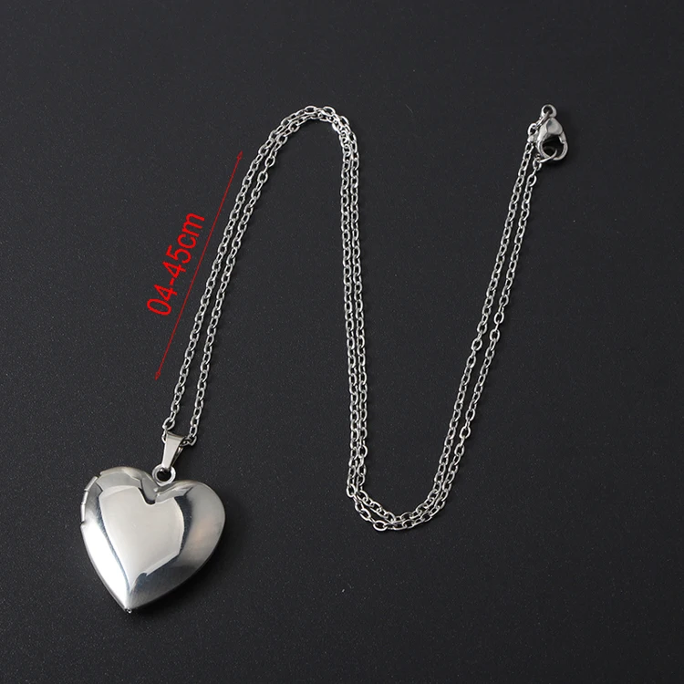 Heart Photo Locket Pendant Necklace