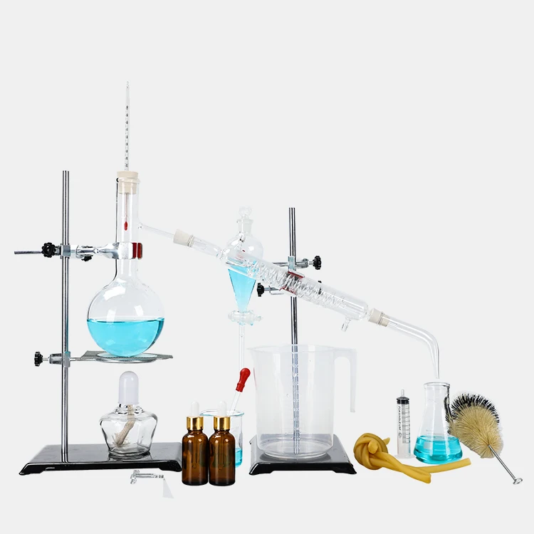 Factory supply laboratory glassware set extract apparatus pearl cotton positioning package distillation experiment glassware set