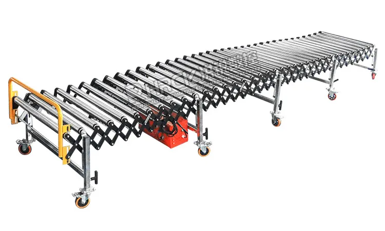 Hongrui Customized Flexible Telescopic Adjustable Gravity Roller Conveyor Belt details