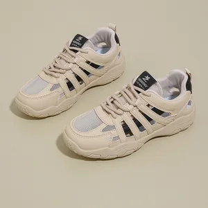 2026 Women's Summer Sports Casual Running Shoes Korean Style New Forrest Gump Hollow Breathable 1K12 Lace-Up Closure