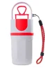 Recogedor de excrementos de mascotas, blanco con punto rojo.