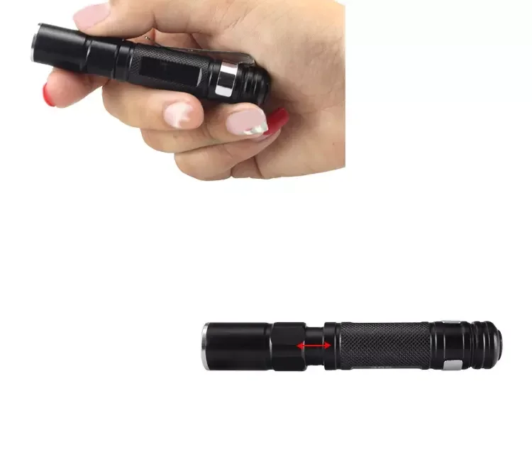 Портативный светодиодный ультрафиолетовый фонарик из алюминиевого сплава с фокусировкой и брелоком