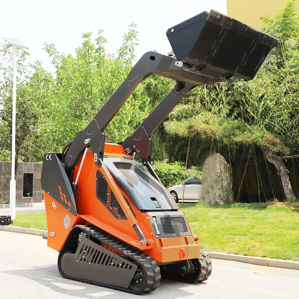 China Micro Skid Steer Loader with Bucket Attachment Hydraulic Small Mini Skid Steer Loader 45HP for Sale