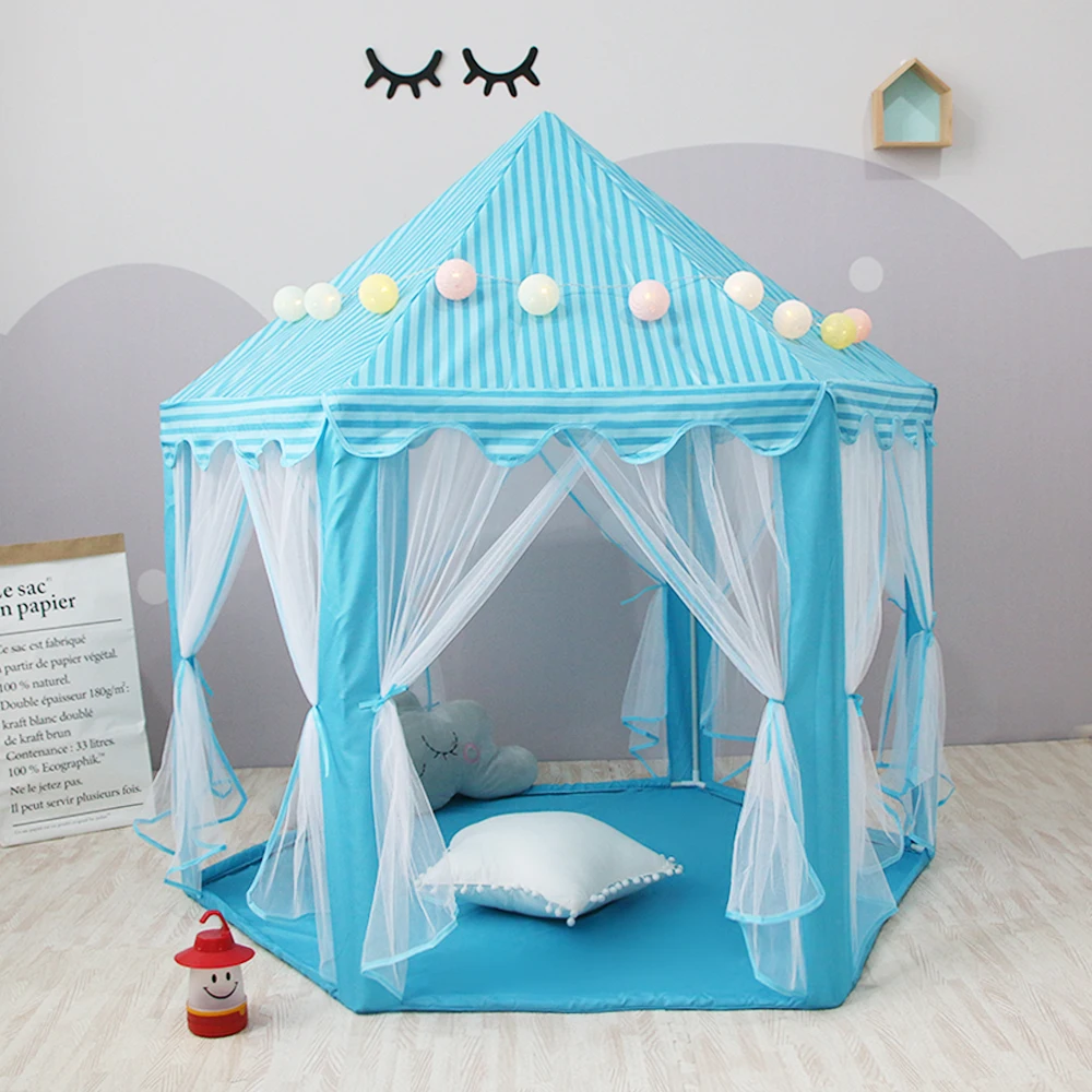 Maibeibi Indoor Tent Large Space Castle Baby Hexagon Pink Princess Play House for