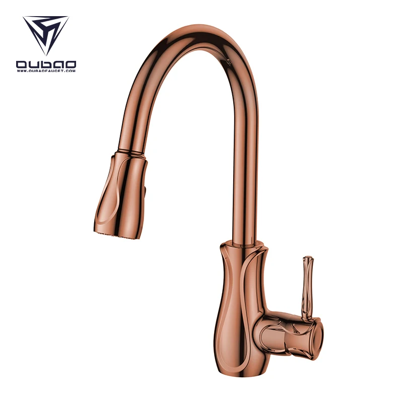 High Quality Rose Gold Single Handle Tap Water Mixer Antique Brass Pull Down Sprayer Kitchen Faucet - Buy Pull Down Sprayer Kitchen Faucet,Tap Water ...