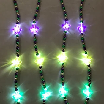 Mardi gras Party LED Glowing Bead Necklace