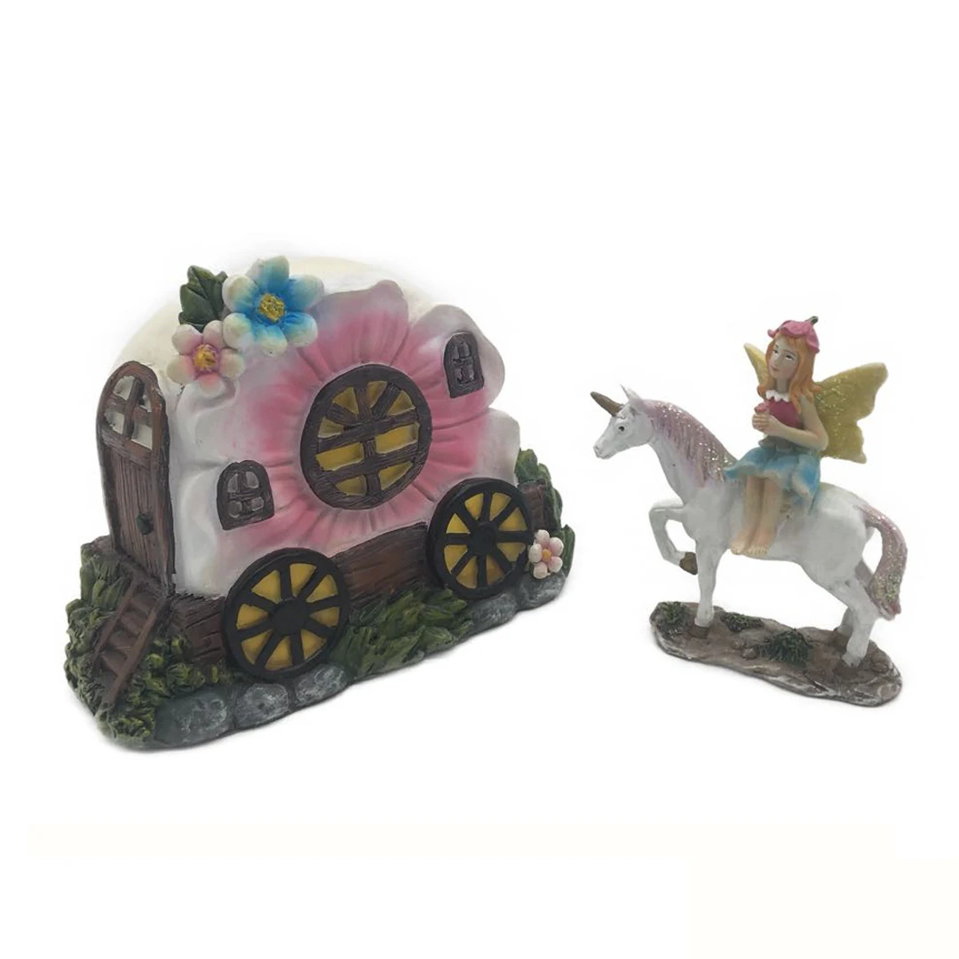Factory competitive price resin fairy garden set of 2