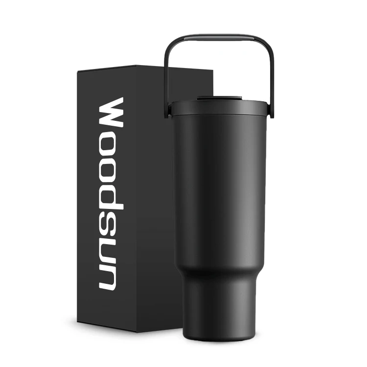 2026 Nieuw Ontwerp Tote Lekdichte 40 Oz Tumbler Met Handvat Rietjesdeksel Koffie Roestvrij Stalen Beker