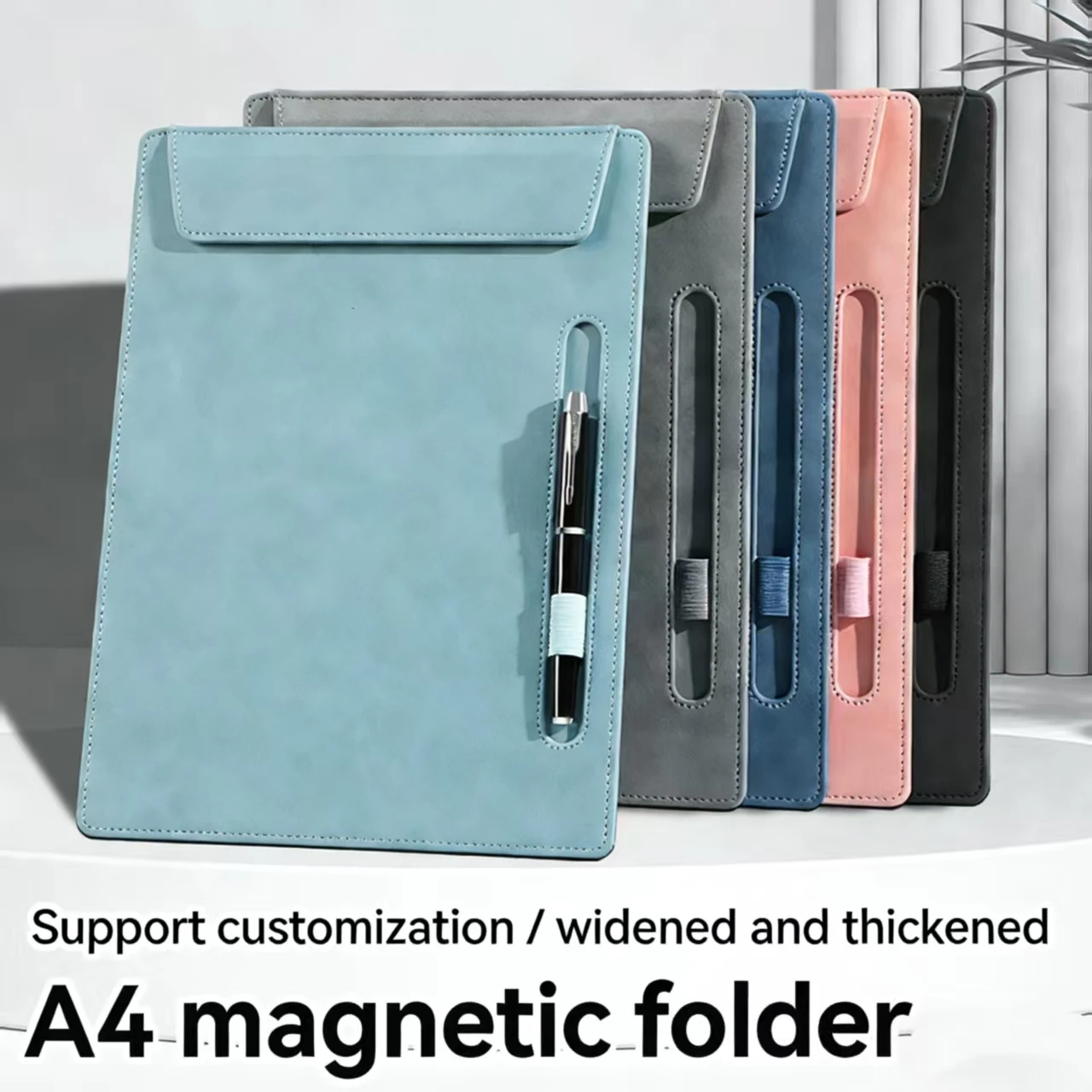 Customized leather conference pad folder; business hotel supplies; custom logo conference clip. preview 6