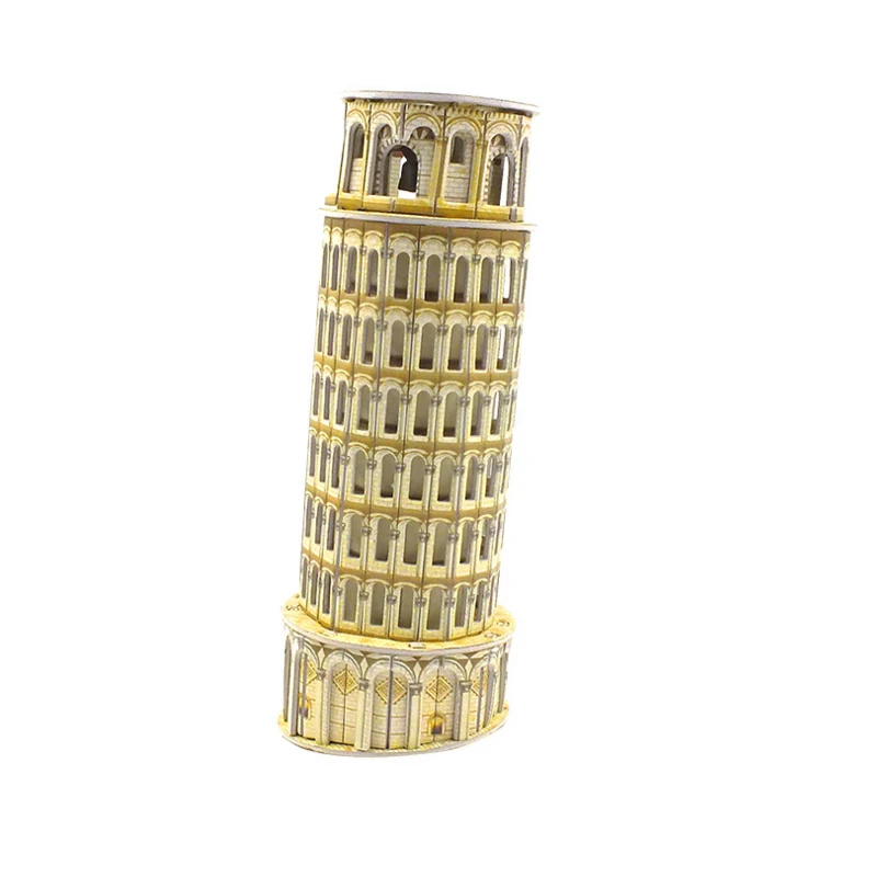Famous Building Model Leaning Tower of Pisa Puzzle 3D Customize  Paper Puzzle  Educational DIY Toys