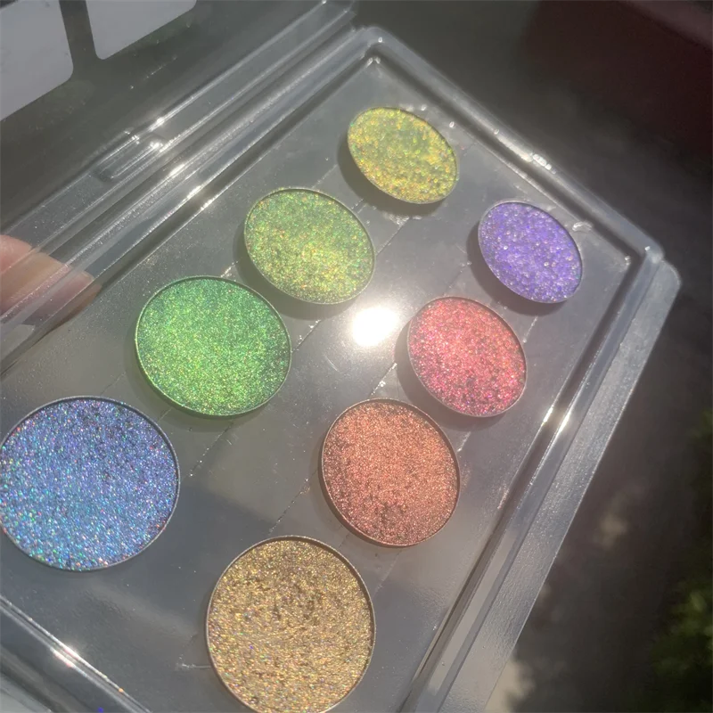 8 Colors Round Pans 26mm Pans Size Shifting Color Holographic Pressed