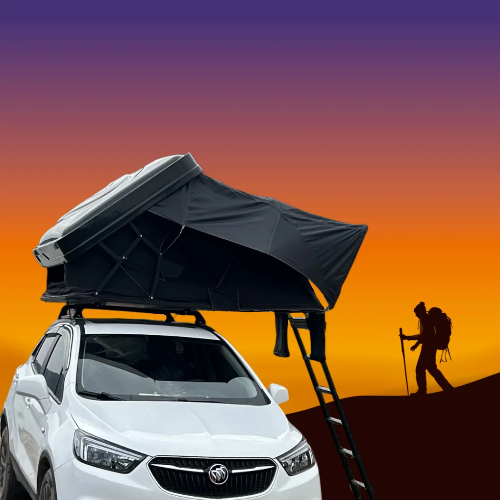 4 Person ABS Hard Shell Roof Top Tent with Waterproof >3000 mm and 280G Polyester Cloth for Outdoor Camping