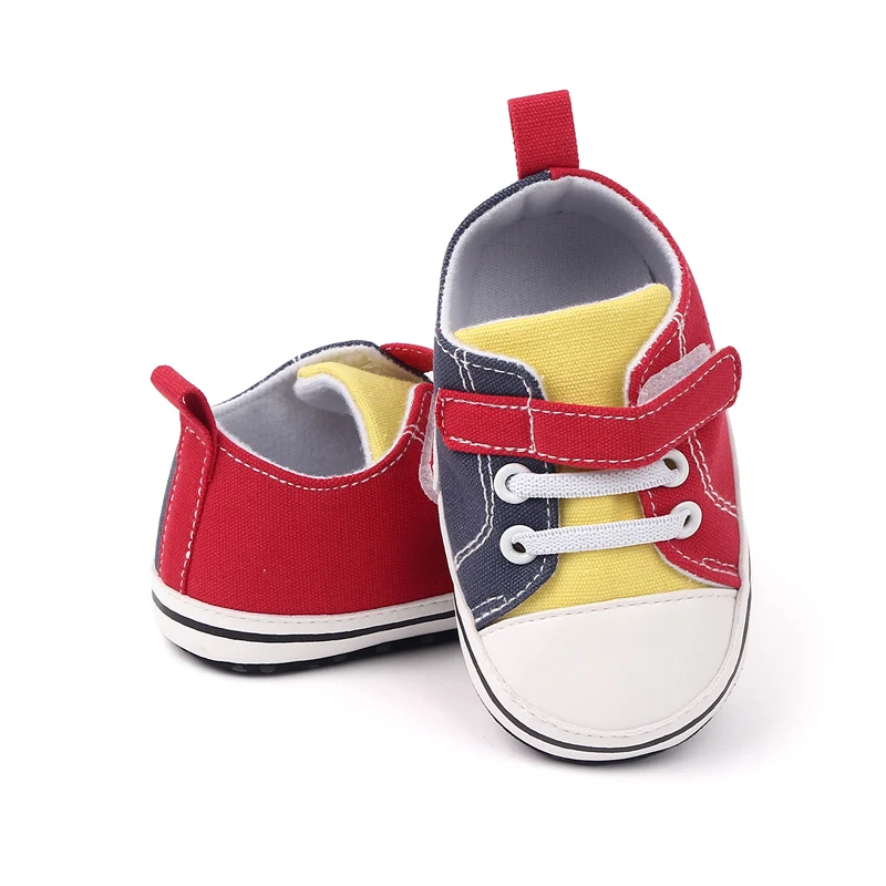 Hot Selling Soft Sole Patchwork Canvas Baby Newborn Toddler Shoes Casual Cheap Canvas Shoes 2022 supplier