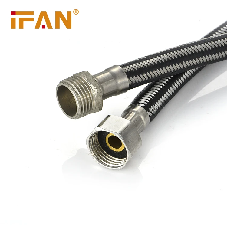 IFAN Factory OEM Water Use Iron Cap Duct Hose 30-60cm Stainless Steel Metal Braided Hose Shower Flexible Hose