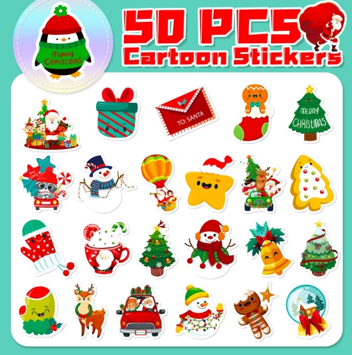 product custom outdoor christmas gift tree decoration tattoo wall window home stickers-25